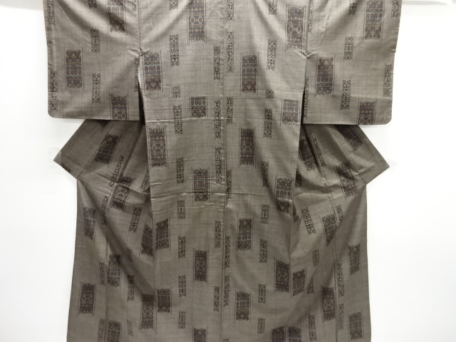 JAPANESE KIMONO / DORO OSHIMA TSUMUGI (5 maruki) / WOVEN PATTERN